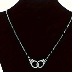 Necklace, Silver tone, Handcuff Design, NEW